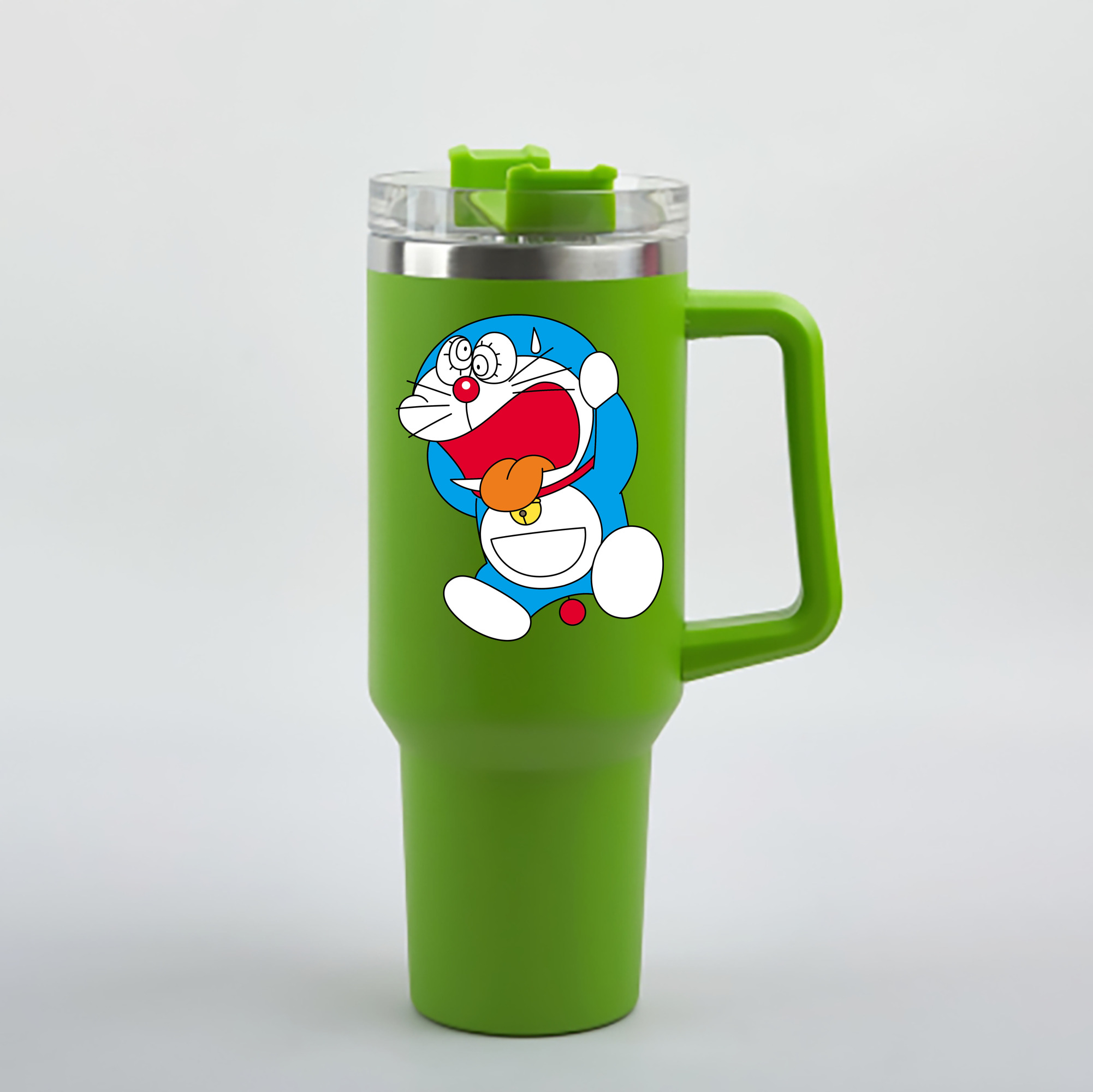 （画像用） ドラえもん Doraemon 1200mL車用タンブラー - クリスタルステッカー（プラスチックストロー付き）